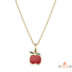 Collier pendentif Cerise en plaqué or pour enfants - Carla Nogueres, garanti 2 ans.