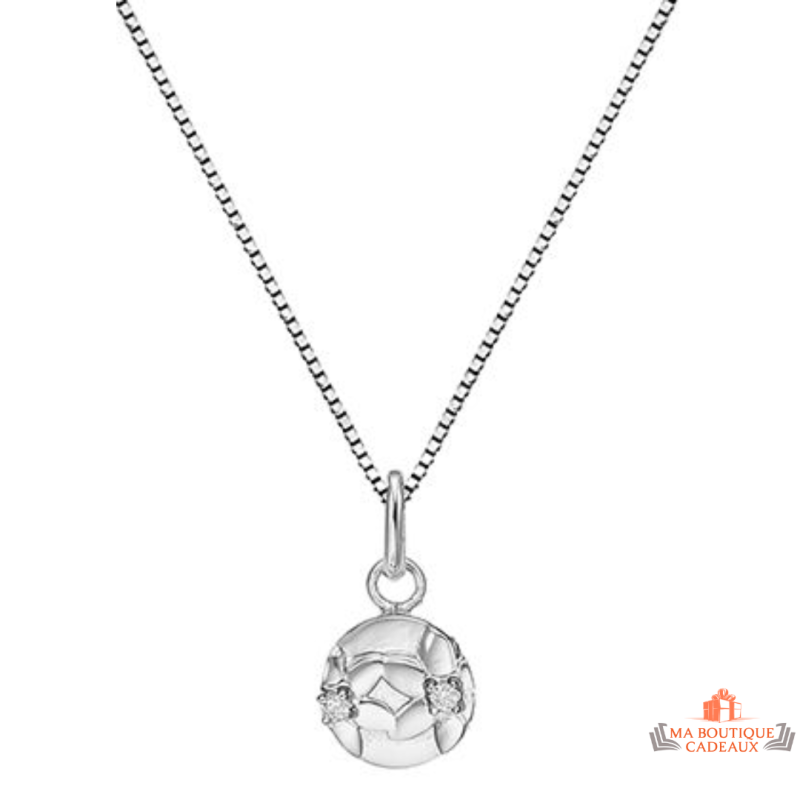 Collier pendentif Fleur en argent 925/°° avec centre en oxyde de zirconium - Carla Nogueres, garanti 2 ans.