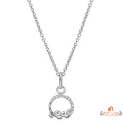 Collier pendentif Cercle avec Branche en zirconium - Carla Nogueres, garanti 2 ans.