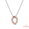 Collier pendentif Ovale Torsadé en argent rosé 925/°° avec zirconium - Carla Nogueres, garanti 2 ans.