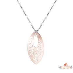 Collier pendentif Ovale en argent rosé 925/°° - Carla Nogueres, garanti 2 ans.
