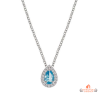 Collier pendentif Goutte Bleue en oxyde de zirconium - Carla Nogueres, garanti 2 ans.