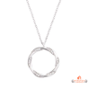 Collier pendentif Anneau Torsadé en argent 925/°° orné de zirconium - Carla Nogueres, garanti 2 ans.
