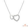 Collier pendentif Deux Cœurs Enlacés en argent 925/°° avec zirconium - Carla Nogueres, garanti 2 ans.