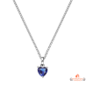 Collier pendentif Cœur Bleu en zirconium - Carla Nogueres, garanti 2 ans.