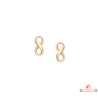 Boucles d'oreilles Signe Infini en plaqué or avec fermoir papillon - Carla Nogueres, garanti 2 ans.
