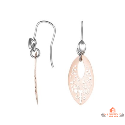 Boucles d'oreilles pendantes en argent rosé 925/°° avec fermoir ASSI - Carla Nogueres, garanti 2 ans.