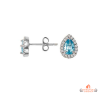 Boucles d'oreilles Goutte en argent 925/°° avec zirconium bleu - Carla Nogueres, garanti 2 ans.