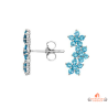Boucles d'oreilles Trois Fleurs en argent 925/°° avec turquoise - Carla Nogueres, garanti 2 ans.