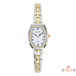 Montre Femme Inotime avec bracelet métal bicolore, cadran blanc, et garantie 2 ans