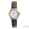 Montre Femme Inotime avec bracelet synthétique marron, cadran blanc, et garantie 2 ans