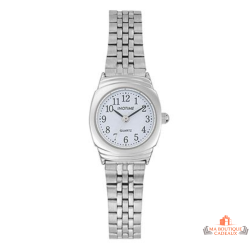 Montre Femme Inotime avec bracelet métal argenté, cadran blanc, et garantie 2 ans