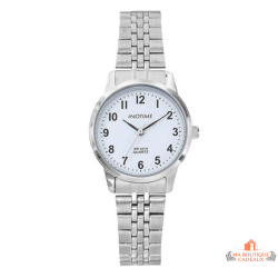 Montre Femme Inotime avec bracelet métal argenté, cadran blanc, et garantie 2 ans