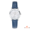 Montre Femme Inotime avec bracelet bleu foncé et cadran argenté, garantie 2 ans