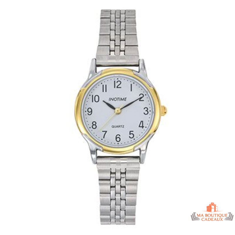 Montre femme Inotime avec bracelet en métal argenté - Garantie 2 ans