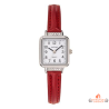 Montre femme Inotime avec bracelet synthétique rouge moyen et cadran blanc - Garantie 2 ans