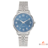 Montre femme Inotime avec bracelet en métal chromé et cadran bleu foncé - Garantie 2 ans