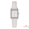 Montre femme Inotime avec bracelet synthétique blanc et cadran argenté - Garantie 2 ans