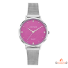 Montre femme Inotime avec bracelet métal chromé et cadran violet foncé - Garantie 2 ans