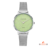 Montre femme Inotime avec bracelet métal chromé et cadran vert clair - Garantie 2 ans