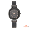 Montre femme Inotime avec bracelet en métal milanais noir, cadran noir et garantie 2 ans.