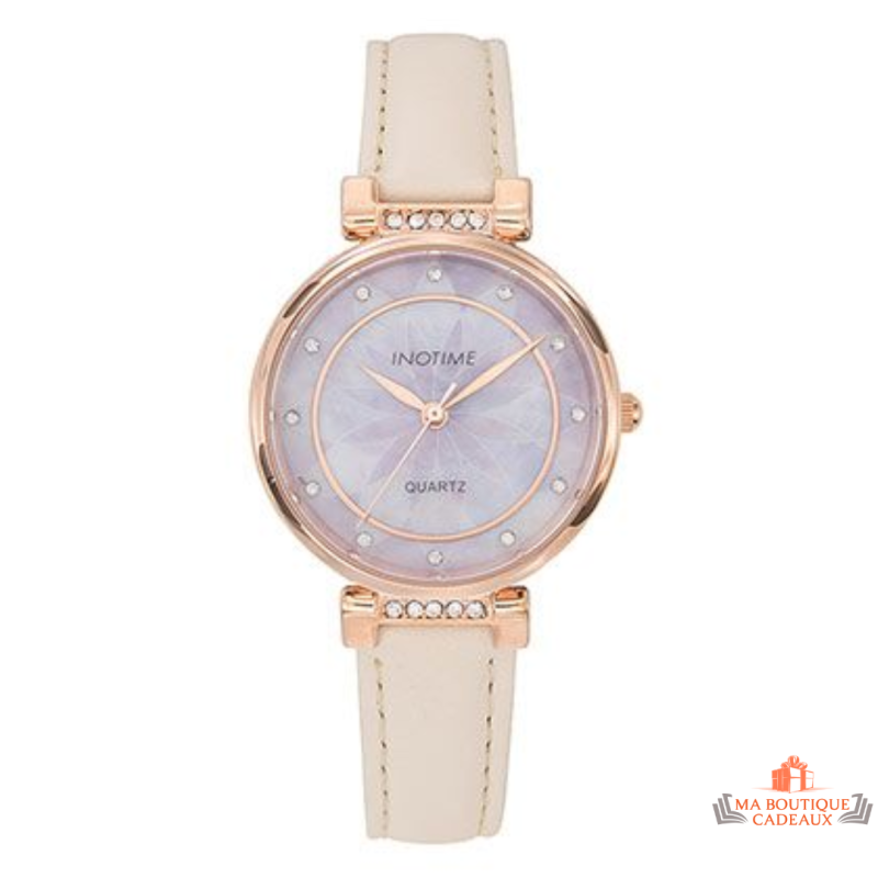 Montre Femme Inotime – Bracelet Synthétique Gris Moyen, Cadran Multicolore, Garantie 2 Ans