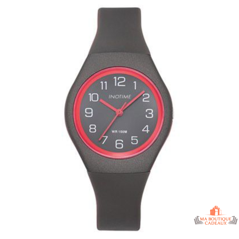 Montre Femme Inotime – Bracelet Silicone Gris Moyen, Garantie 2 Ans