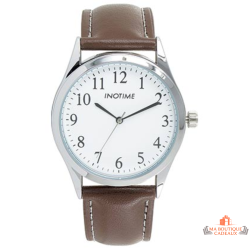 Montre Homme Inotime – Bracelet Synthétique Marron, Garantie 2 Ans