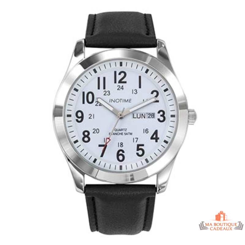 Montre Homme Inotime – Bracelet Synthétique Noir, Dateur, Garantie 2 Ans