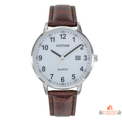 Montre Homme Inotime – Bracelet Synthétique Marron, Garantie 2 Ans