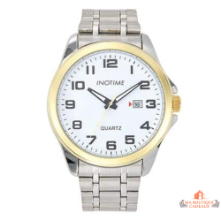 Montre Inotime Homme avec bracelet en métal argenté et garantie 2 ans