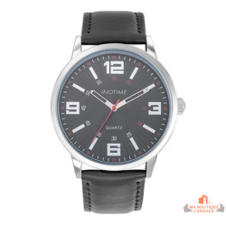 Montre Homme Inotime – Garantie 2 ans – Bracelet Synthétique Noir, Cadran Noir, Mouvement MIYOTA 2035