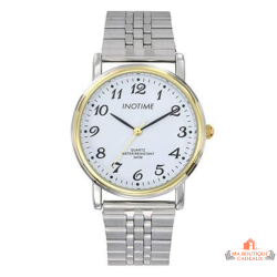 Montre Homme Inotime – Garantie 2 ans – Bracelet Métal Argenté, Cadran Blanc, Mouvement MIYOTA 2035