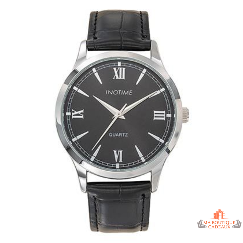 Montre Inotime Homme - Bracelet Synthétique Noir - Garantie 2 Ans