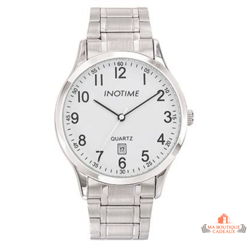 Montre Inotime Homme - Bracelet Métal Argenté - Garantie 2 Ans