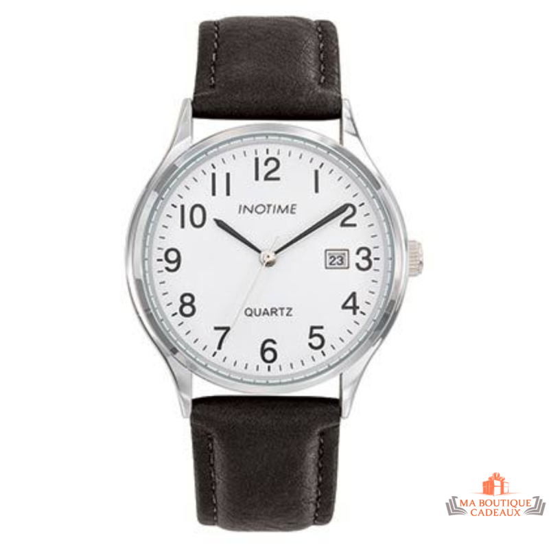 Montre Inotime Homme - Bracelet Synthétique Noir - Garantie 2 Ans