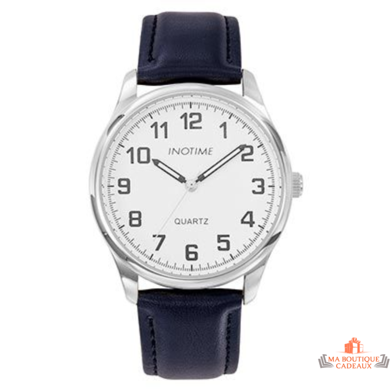 Montre Inotime Homme - Bracelet Synthétique Bleu Foncé - Garantie 2 Ans