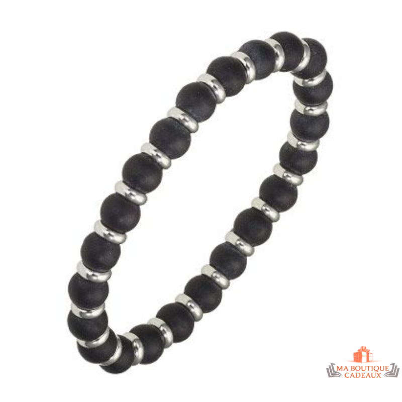 Bracelet en pierres naturelles noires – Carla Nogueres Garantie 2 ans