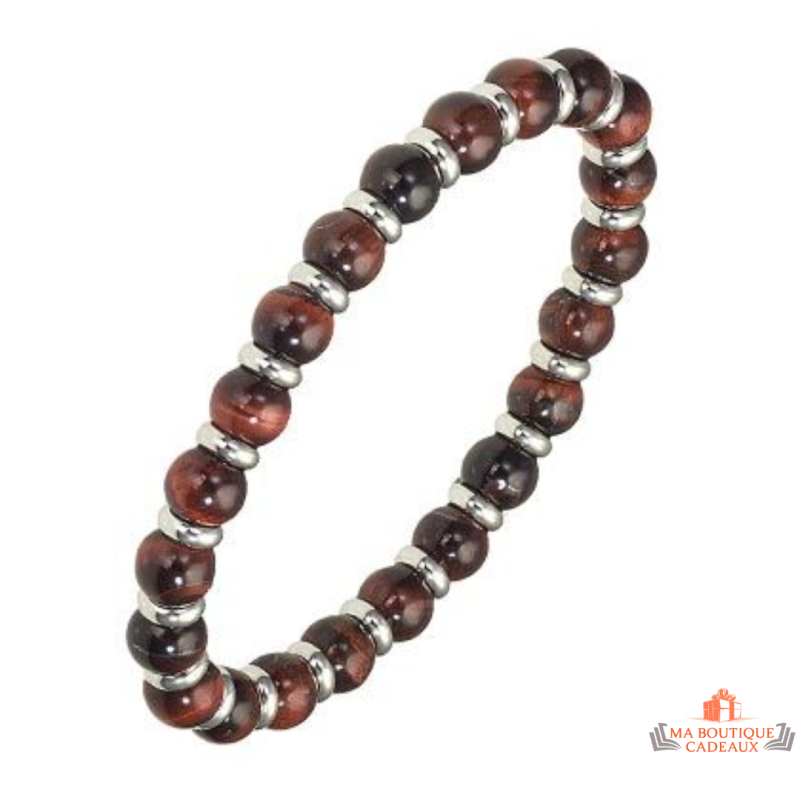 Bracelet en pierres naturelles marron – Carla Nogueres Garantie 2 ans