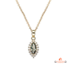 Collier pendentif solitaire en plaqué or avec zircon vert Carla Nogueres, Garantie 2 ans