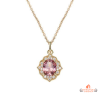 Collier pendentif rosace rose en plaqué or Carla Nogueres, Garantie 2 ans