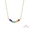 Collier pendentif argent 925/°° avec pierres multicolores Carla Nogueres, Garantie 2 ans