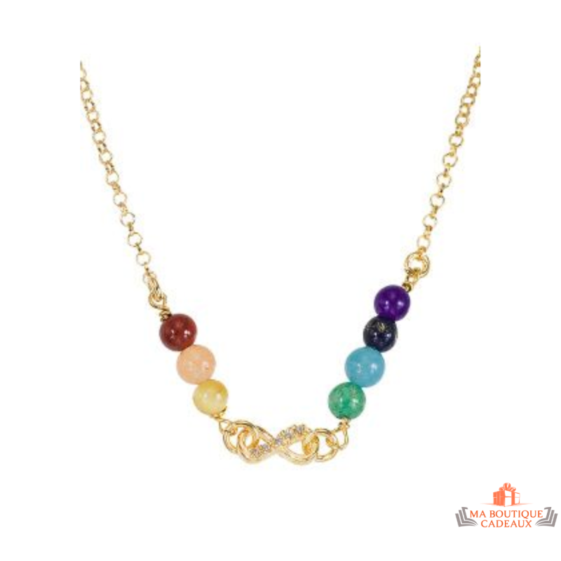 Collier pendentif en argent 925/°° avec pierres multicolores Carla Nogueres, Garantie 2 ans