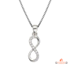 Collier pendentif infini en argent 925/°° avec zircons Carla Nogueres, Garantie 2 ans