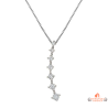 Collier pendentif en argent 925/°° avec sept zircons Carla Nogueres, Garantie 2 ans