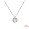 Collier pendentif étoile en argent 925/°° avec perle et zircons Carla Nogueres, Garantie 2 ans