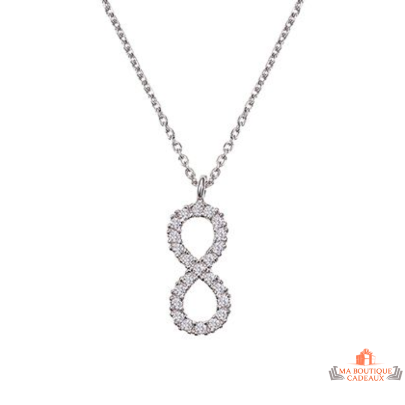 Collier pendentif infini en argent 925/°° Carla Nogueres, Garantie 2 ans