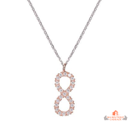 Collier pendentif infini en argent rosé 925/°° Carla Nogueres, Garantie 2 ans