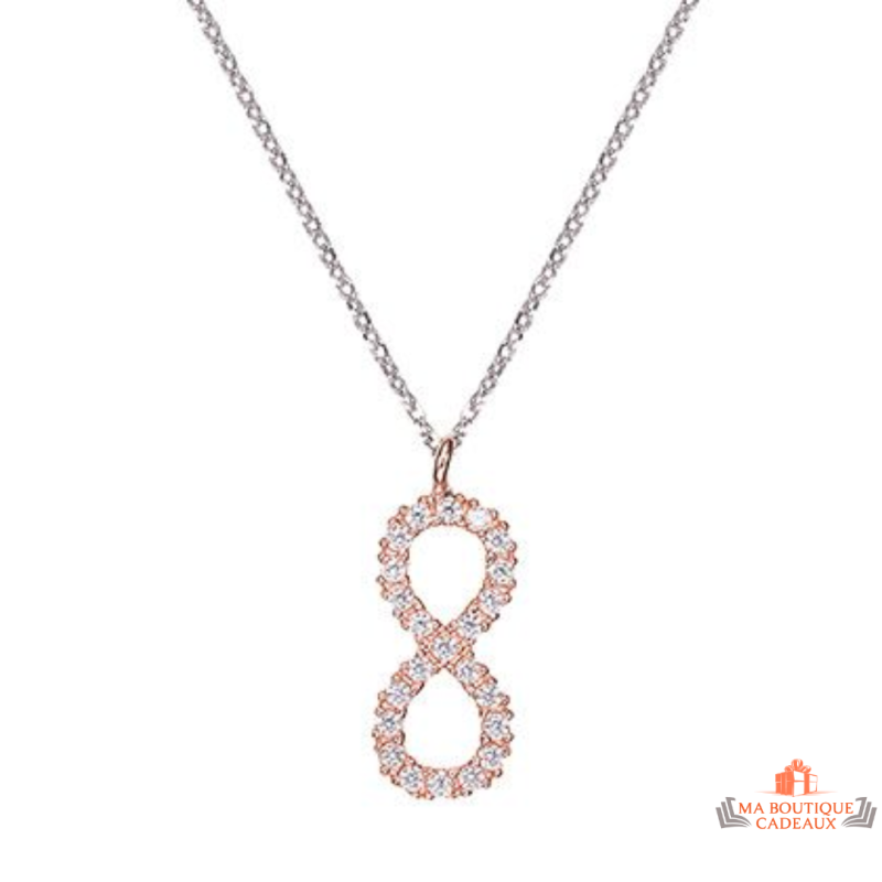 Collier pendentif infini en argent rosé 925/°° Carla Nogueres, Garantie 2 ans