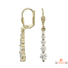 Boucles d’oreilles pendantes en plaqué or avec cinq zircons Carla Nogueres, Garantie 2 ans